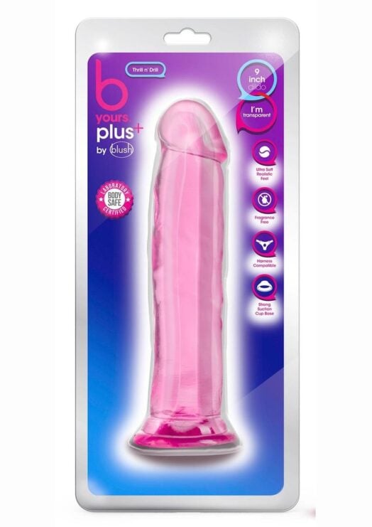 B Yours Plus Thrill n` Drill Realistic Dildo 9.5in - Pink