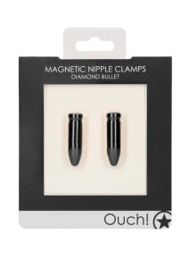 Ouch! Magnetic Nipple Clamps Diamond Bullet - Black