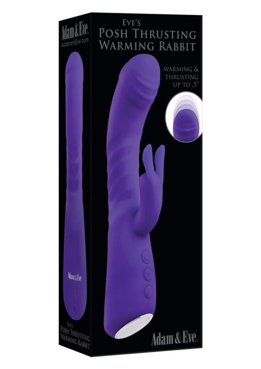 Adam andamp; Eve Eve`s Posh Thrusting Warming Rechargeable Silicone Rabbit - Purple
