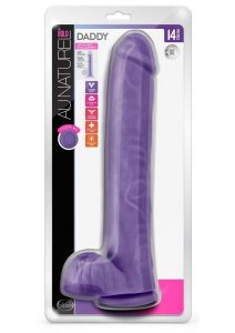 Au Naturel Bold Daddy Dildo with Suction Cup 14in - Purple