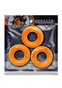 Oxballs Fat Willy Jumbo Cock Ring (3 pack) - Orange