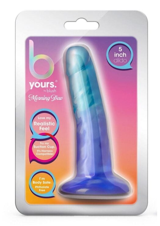 B Yours Morning Dew Dildo 5in Sapphire - Blue/Aqua