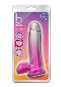 B Yours Sugar Magnolia Dildo 7in Fuschia - Pink/Clear