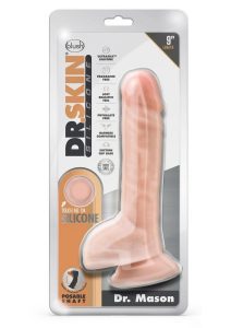 Dr. Skin Silicone Dr. Mason Dildo with Balls and Suction Cup 9in - Vanilla