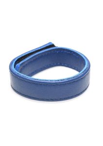 Strict Leather Cock Gear Velcro Leather Cock Ring - Blue