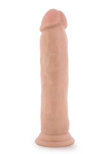 Dr. Skin Plus Thick Posable Dildo with Balls and Suction Cup 9in - Vanilla