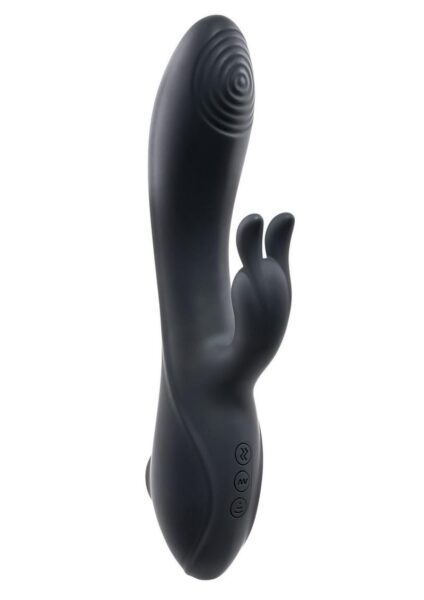 Rabbit Hole Rechargeable Silicone Triple Vibrator - Black