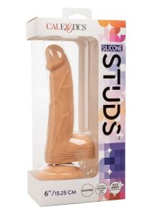 Silicone Studs Realistic Dildo 6in - Vanilla