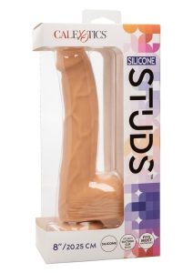 Silicone Studs Realistic Dildo 8in - Vanilla