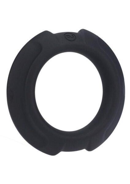 OptiMALE Flexisteel Soft Silicone With Inner Metal Core Cock Ring 43mm- Black