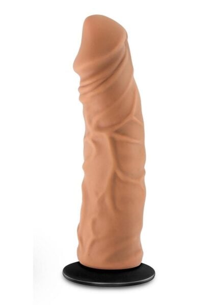 Lock On Argonite Dildo with Suction Cup Adapter 8in - Caramel