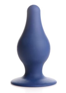 Squeeze-It Squeezable Silicone Tapered Anal Plug - Large - Blue