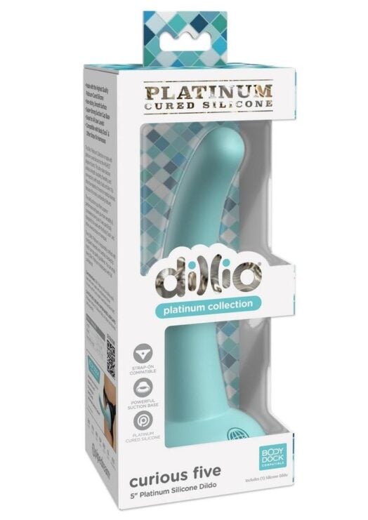 Dillio Platinum Curious Five Silicone Dildo 5in - Teal