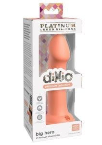 Dillio Platinum Big Hero Silicone Dildo 6in - Orange