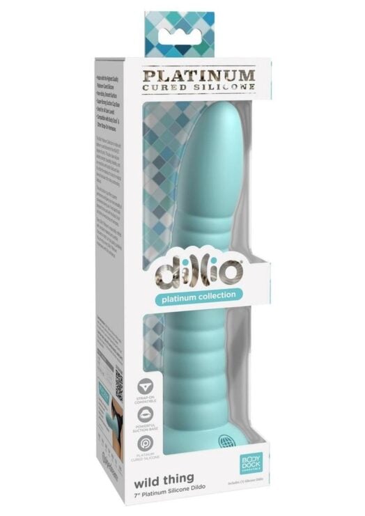 Dillio Platinum Wild Thing Silicone Dildo 7in - Teal