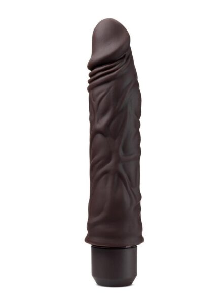 Dr. Skin Silicone Dr. David Vibrating Dildo 8in - Chocolate