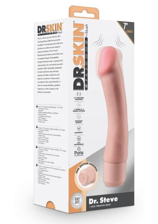 Dr. Skin Silicone Dr. Steve Vibrating Dildo 7in - Vanilla