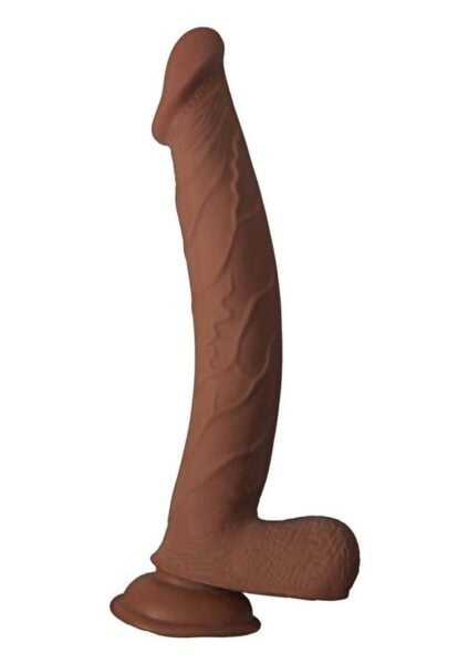 Realcocks Dual Layered Bendable Dildo 10in - Chocolate