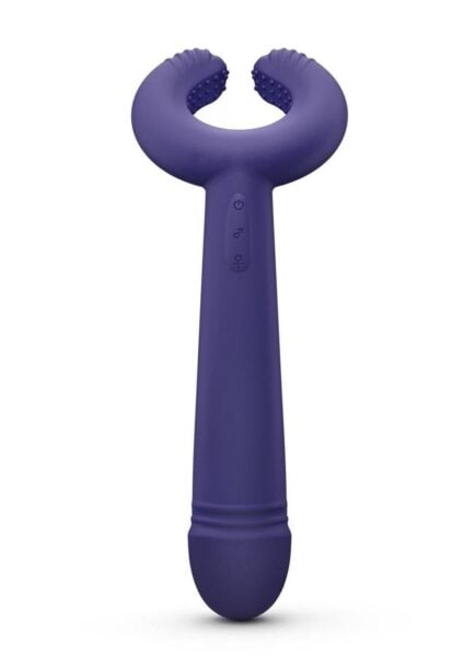 Please Me Rechargeable Silicone Vibrator - Moonlight Indigo