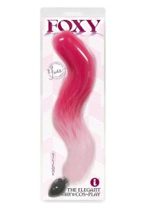 Foxy Silicone Fox Tail Butt Plug - Pink