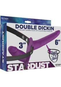 Stardust Double Dickin Silicone Double Dildo Strap-On - Purple