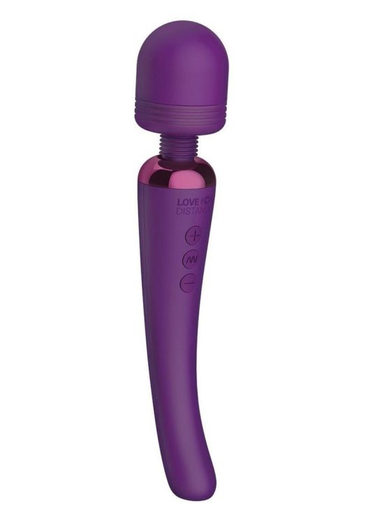 Love Distance Grasp App Controlled Silicone Rechargeable Wand - Purple
