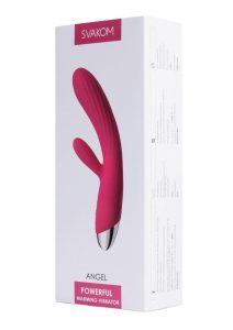 Svakon Angel Rechargeable Silicone Rabbit Vibrator - Pink/Silver