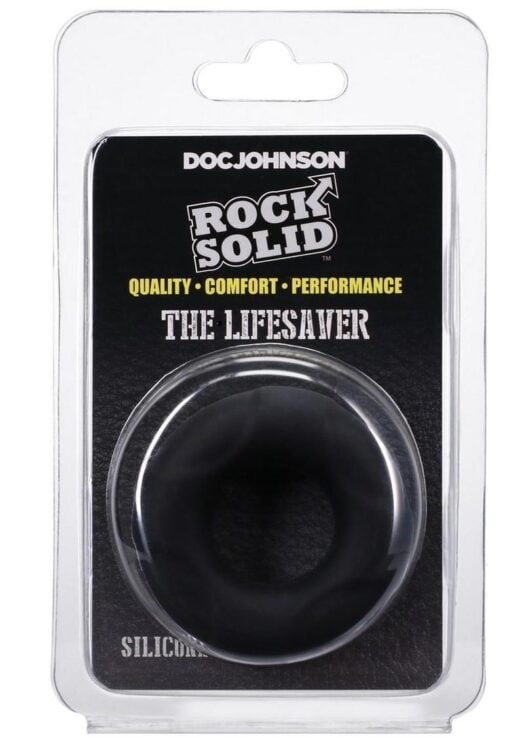 Rock Solid Lifesaver Silicone Cock Ring - Black