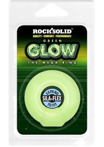 Rock Solid The Mega Ring Glow in the Dark Silicone Cock Ring - Green