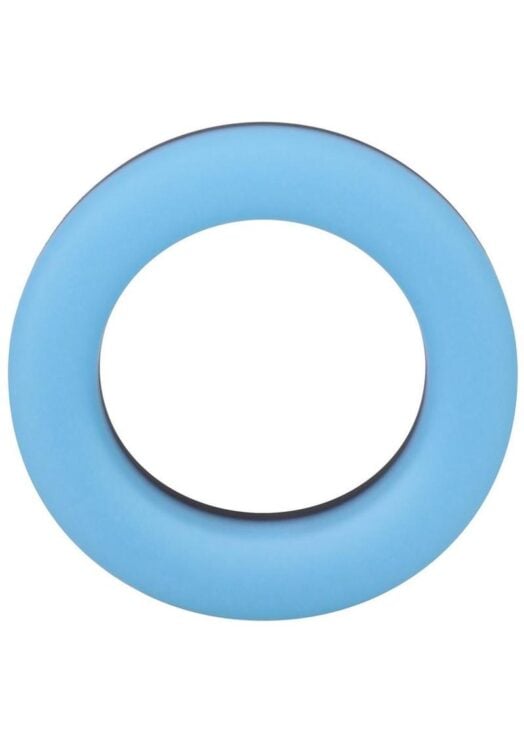 Rock Solid The Big O Glow in the Dark Silicone Cock Ring - Blue/Black