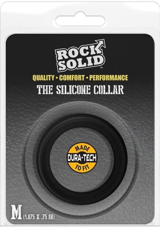 Rock Solid The Silicone Collar Cock Ring - Medium - Black