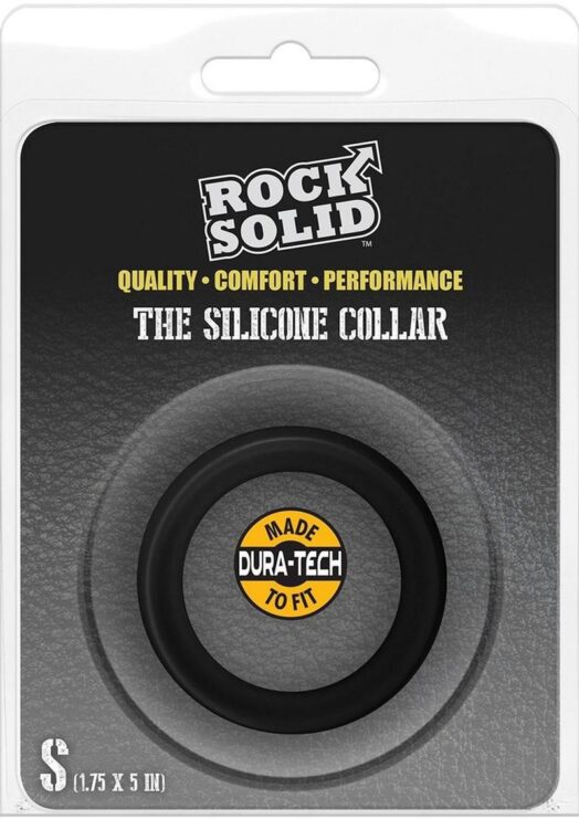 Rock Solid The Silicone Collar Cock Ring - Small - Black