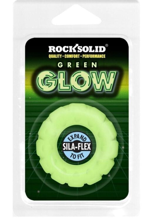 Rock Solid The Tire Silicone Glow in the Dark Cock Ring - Green