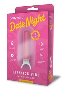 Bodywand Date Night Rechargeable Silicone Lipstick Vibrator - Pink/White