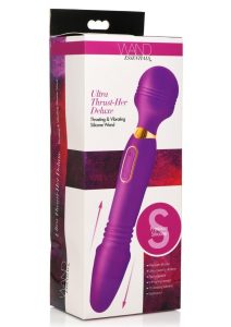 Wand Essential Ultra Thrust-Her Deluxe Rechargeable Silicone Thrusting andamp; Vibrating Wand - Purple