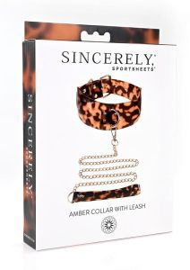 Sincerely Amber Collar and Leash - Animal Print Gold