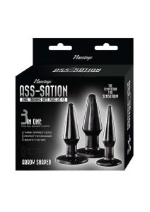 Ass-Sation Kit #2 Anal Trainer Butt Plug Set (3 piece) - Black