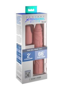 Fantasy X-Tensions Elite Silicone 8in Sleeve with 2in Plug - Vanilla