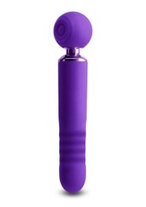 Revel Fae Rechargeable Silicone Vibrator with Clitoral Stimulator - Purple