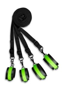 Ouch! Bed Bindings Restraint Kit Glow in the Dark - Green