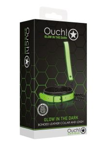 Ouch! Collar Leash Glow in the Dark - Green