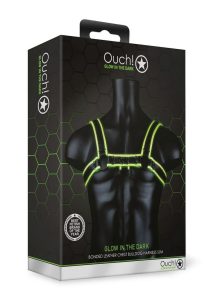 Ouch! Chest Bulldog Harness Glow in the Dark Small/Medium - Green