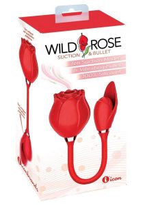 Wild Rose and Bullet Rechargeable Silicone Clitoral Stimulator - Red