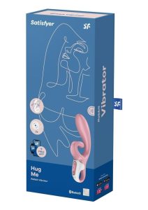 Satisfyer Hug Me Rechargeable Silicone Vibrator with Clitoral Stimulation - Pink