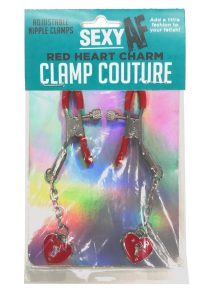 Sexy AF Nipple Clamps Hearts - Red