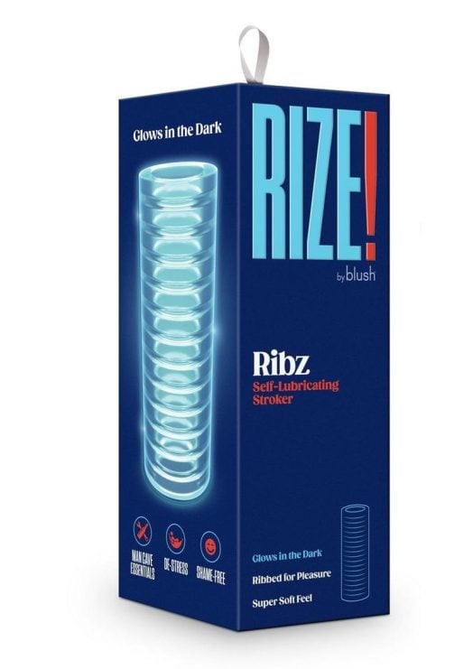 Rize Ribz Self Lubricating Stroker Dual End Masturbator - Clear