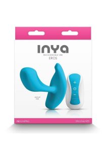 Inya Eros Rechargeable Silicone Vibrating Stimulator with Remote Control - Blue