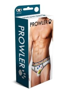 Prowler White Oversized Paw Open Brief - XLarge - White/Rainbow
