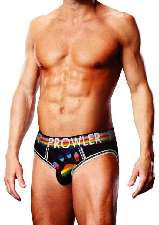 Prowler Black Oversized Paw Open Brief - XLarge - Black/Rainbow