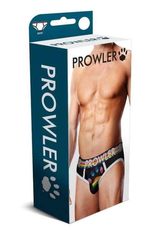 Prowler Black Oversized Paw Brief - Large - Black/Rainbow